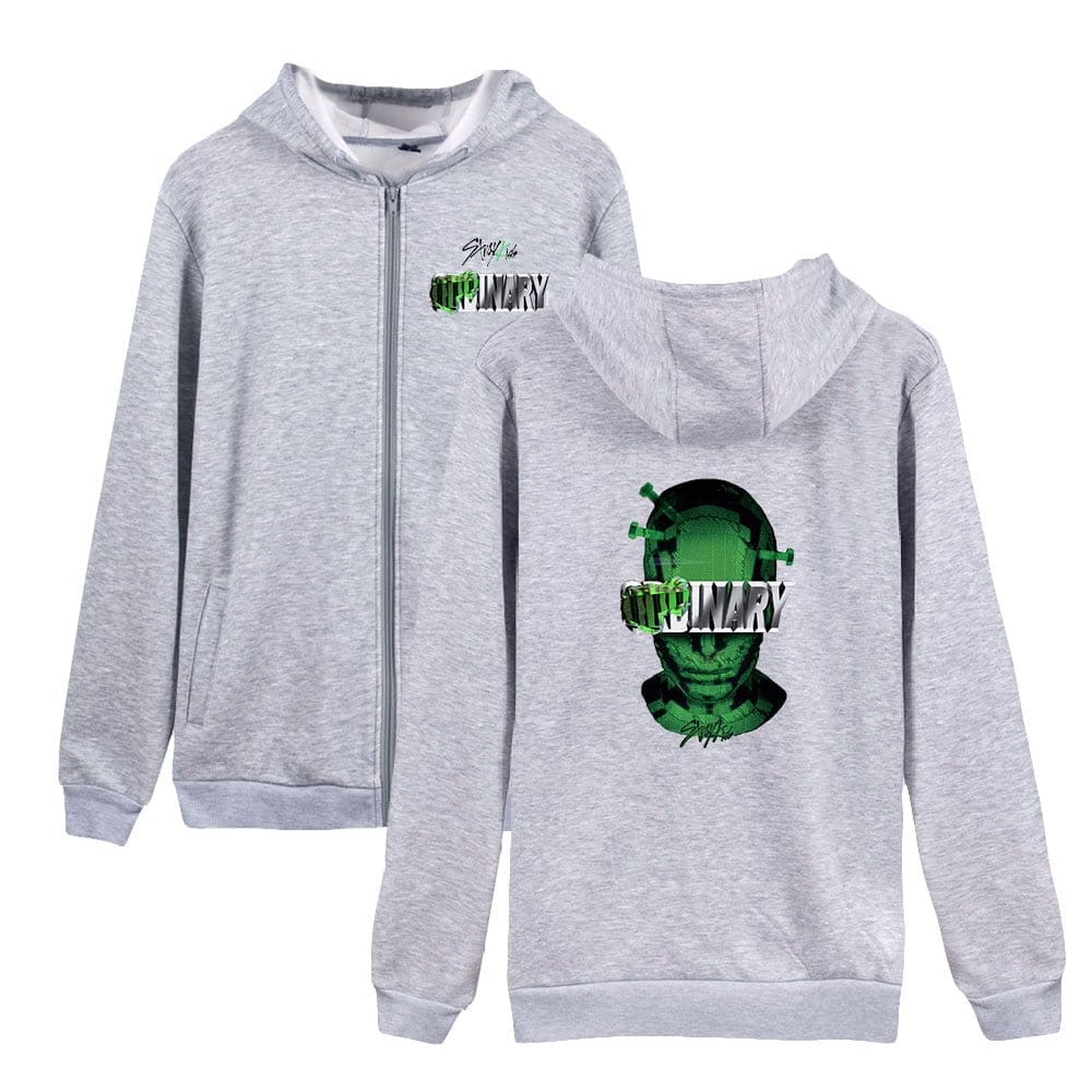 Colorful hoodie featuring a robot graphic and words "January" perfect for K-pop merchandise fans.